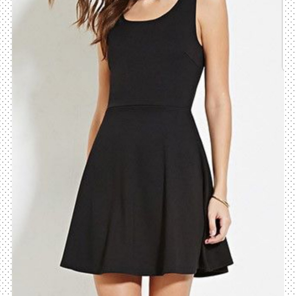 FOREVER 21 black skater dress S - Picture 4 of 6